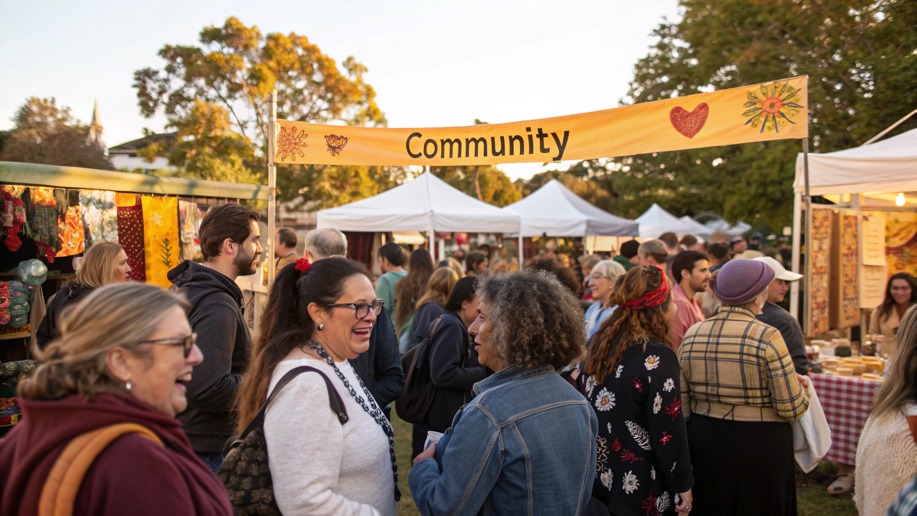 Wide view of a vibrant community event filled with joy and connection